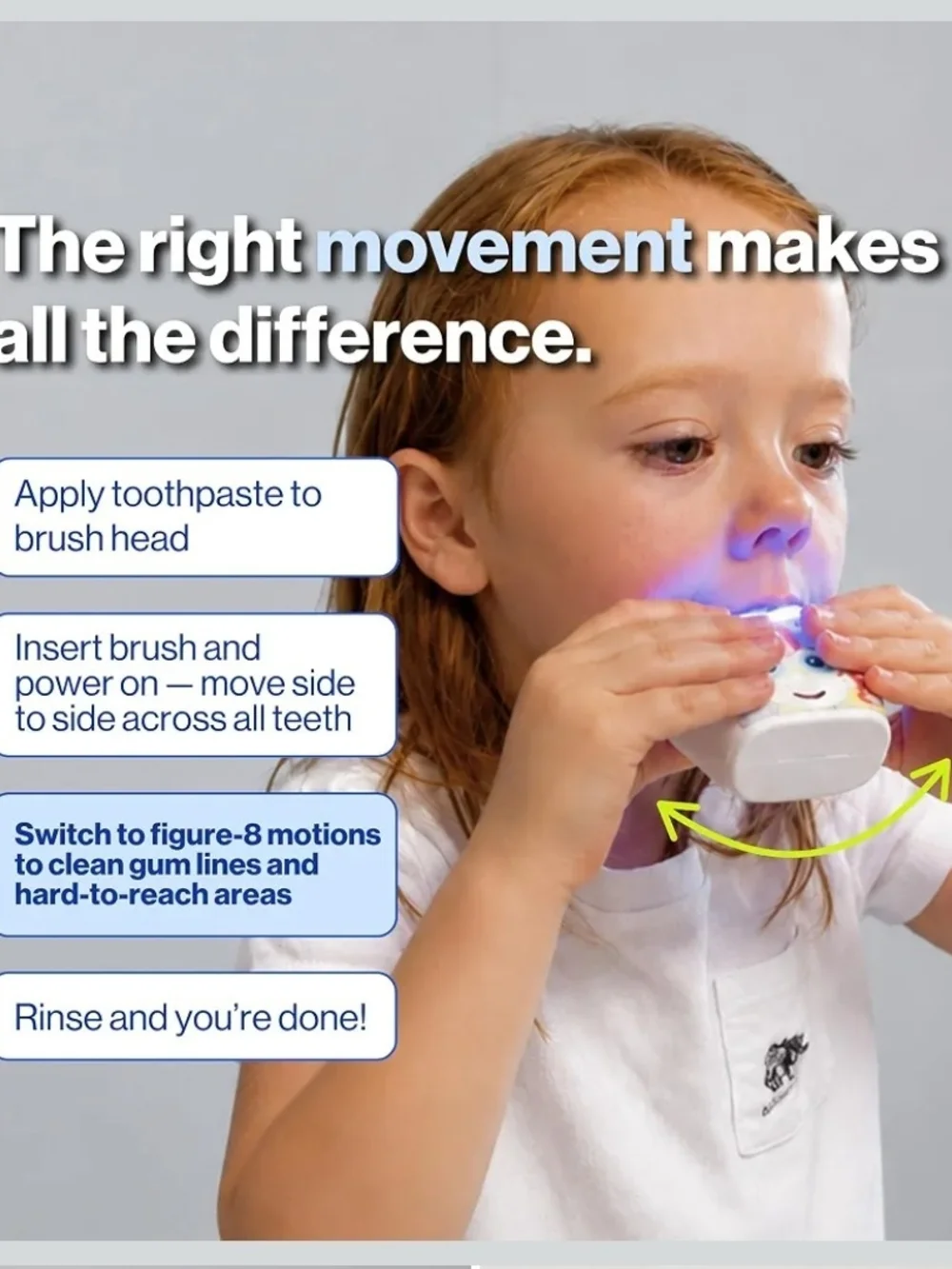 Autobrush Kids U-Shaped Electric Toothbrush ADA Accepted Lion Ages 6-8 Music LED